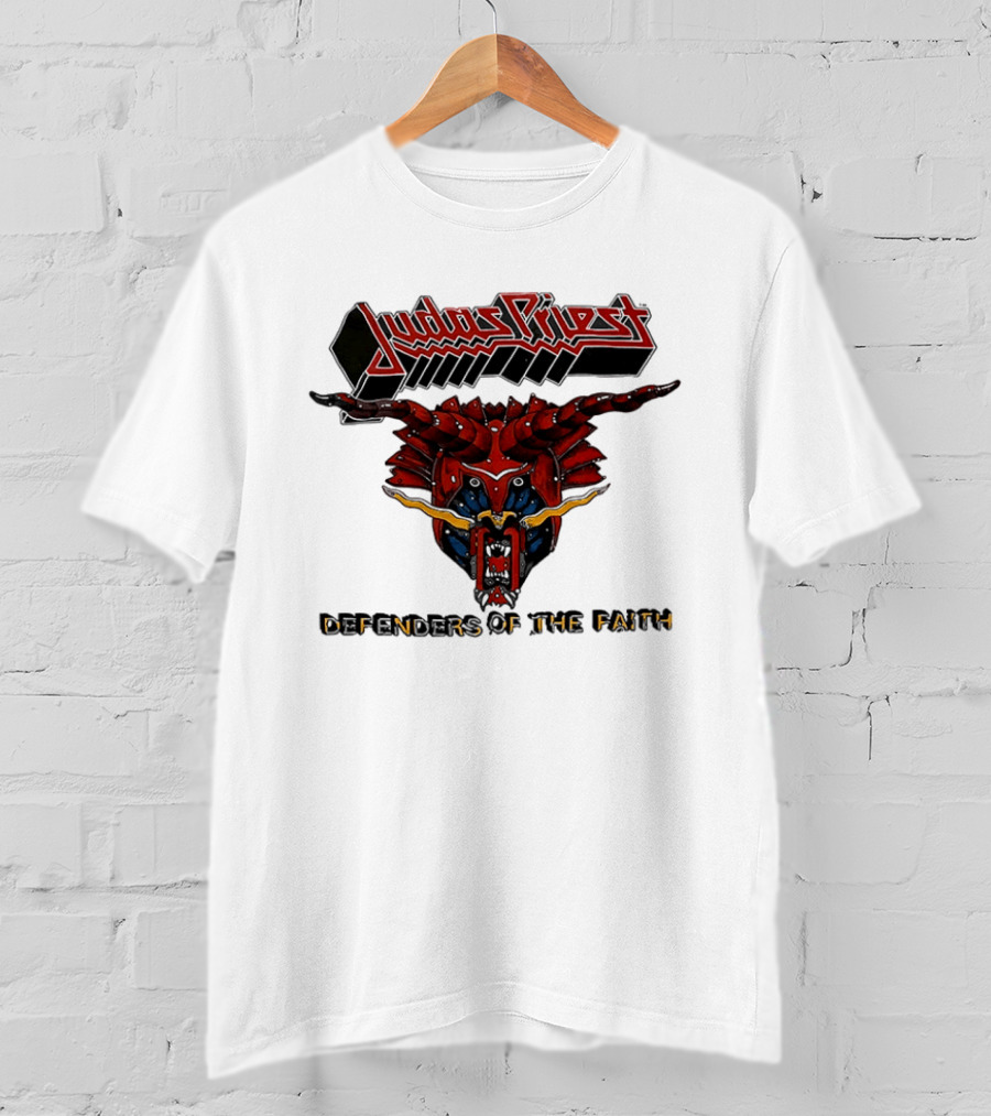 Judas Priest Defenders Of The Faith Album Cover Art Demon Helmet T-Shirt