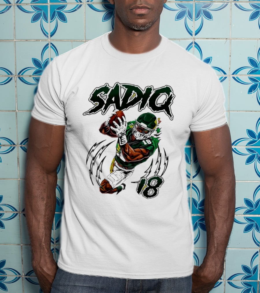 Sadiq 18 New York Jets Hand Drawn Kenyon Football T-Shirt