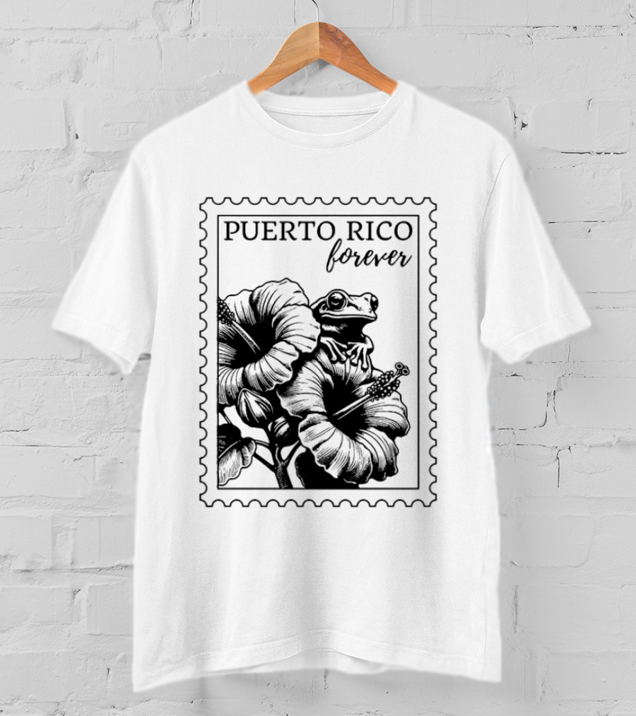 Puerto Rico Forever Hibiscus Stamp T-Shirt