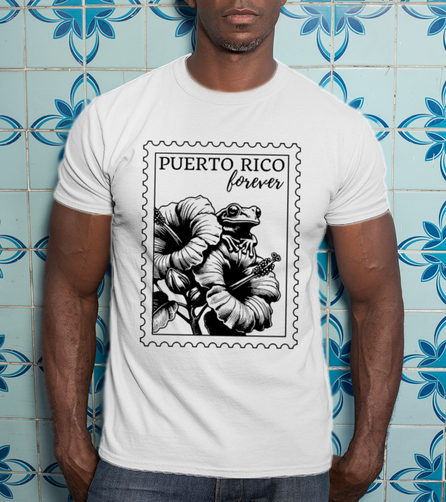 Puerto Rico Forever Hibiscus Stamp T-Shirt