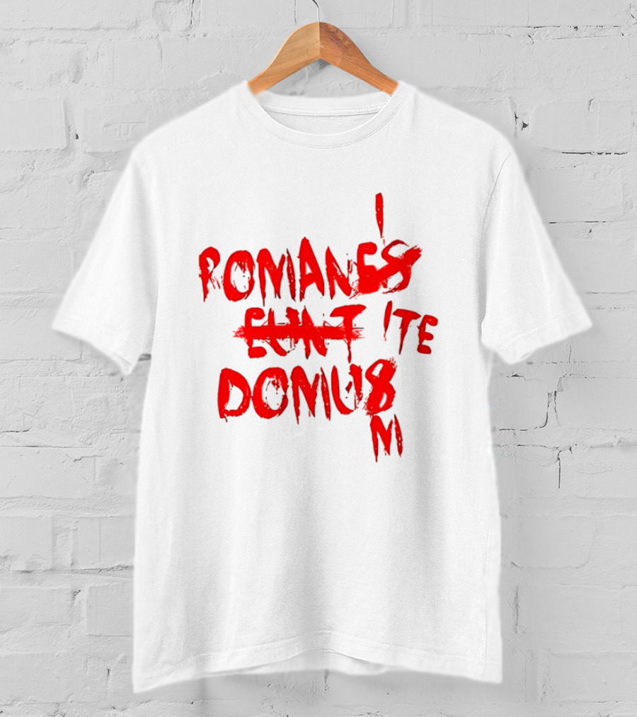 Romanes Eunt Domus Graffiti Style Python Sketch Monty Python Joke T-Shirt