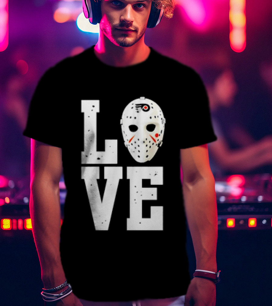Philadelphia Flyers Love Hockey Goalie Mask T-Shirt