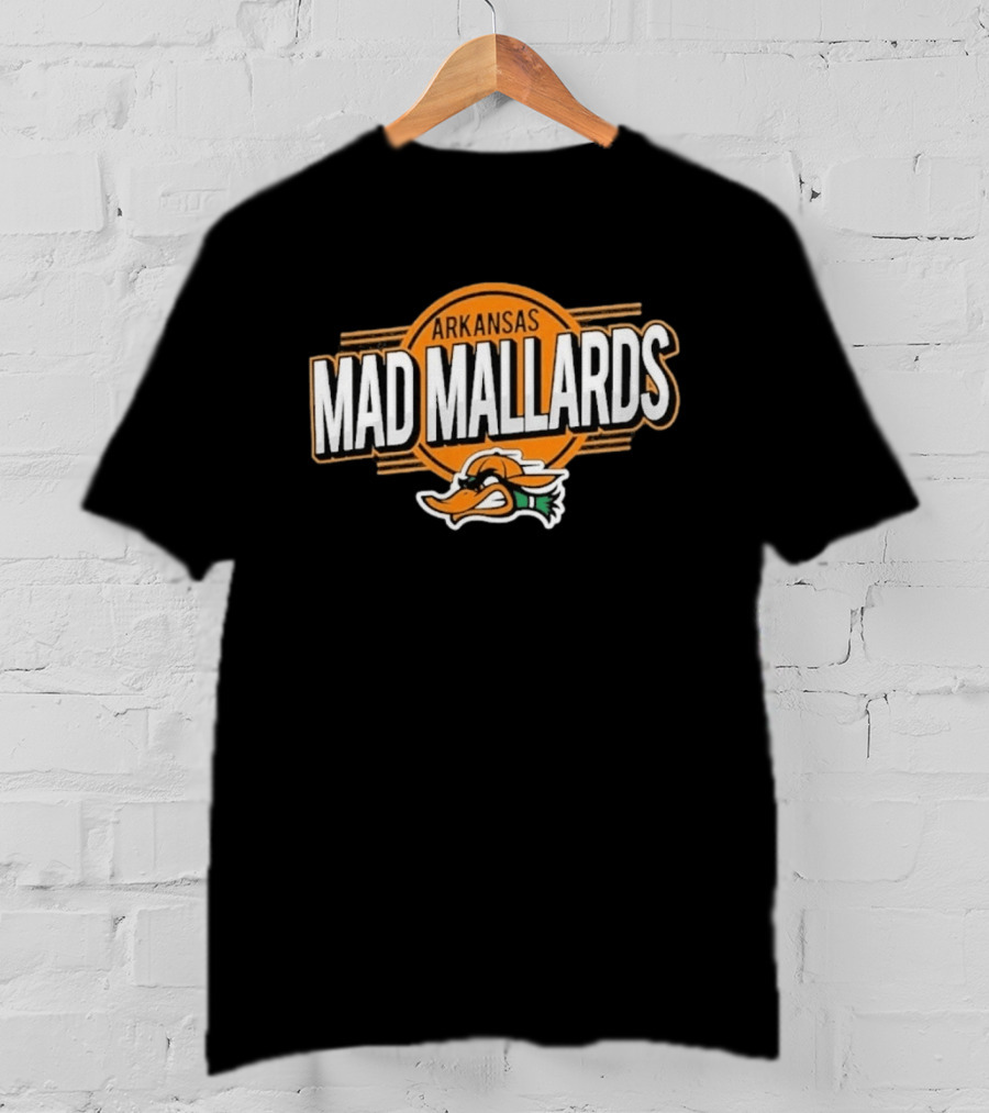 Arkansas Mad Mallards Logo With Duck Face T-Shirt