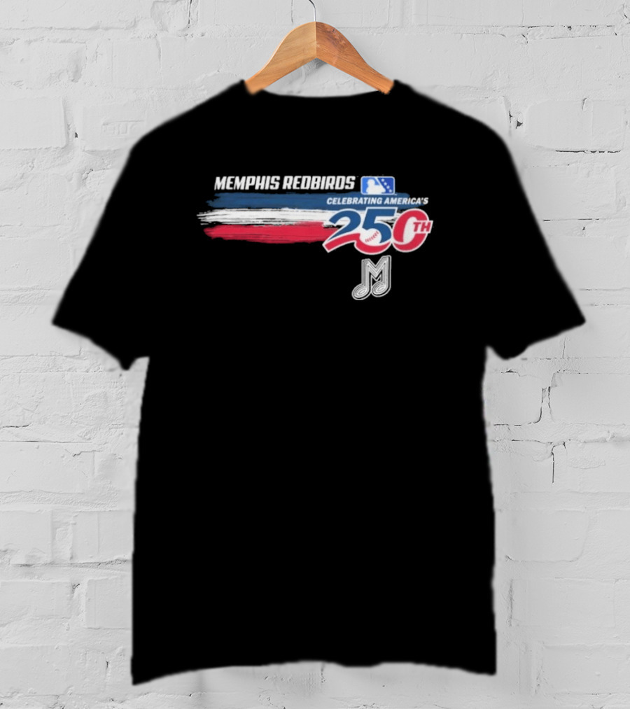 Memphis Redbirds Celebrating America's 250th MILB Music Note T-Shirt