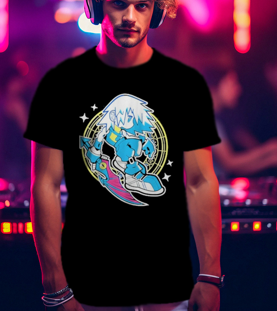 Riku Anime Cartoon Character With Sword And Stars In Pastel T-Shirt