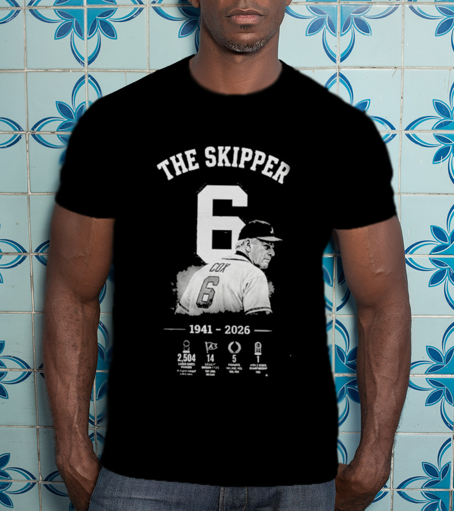 The Skipper 1941 2026 Number 6 Legendary Braves Manager T-Shirt