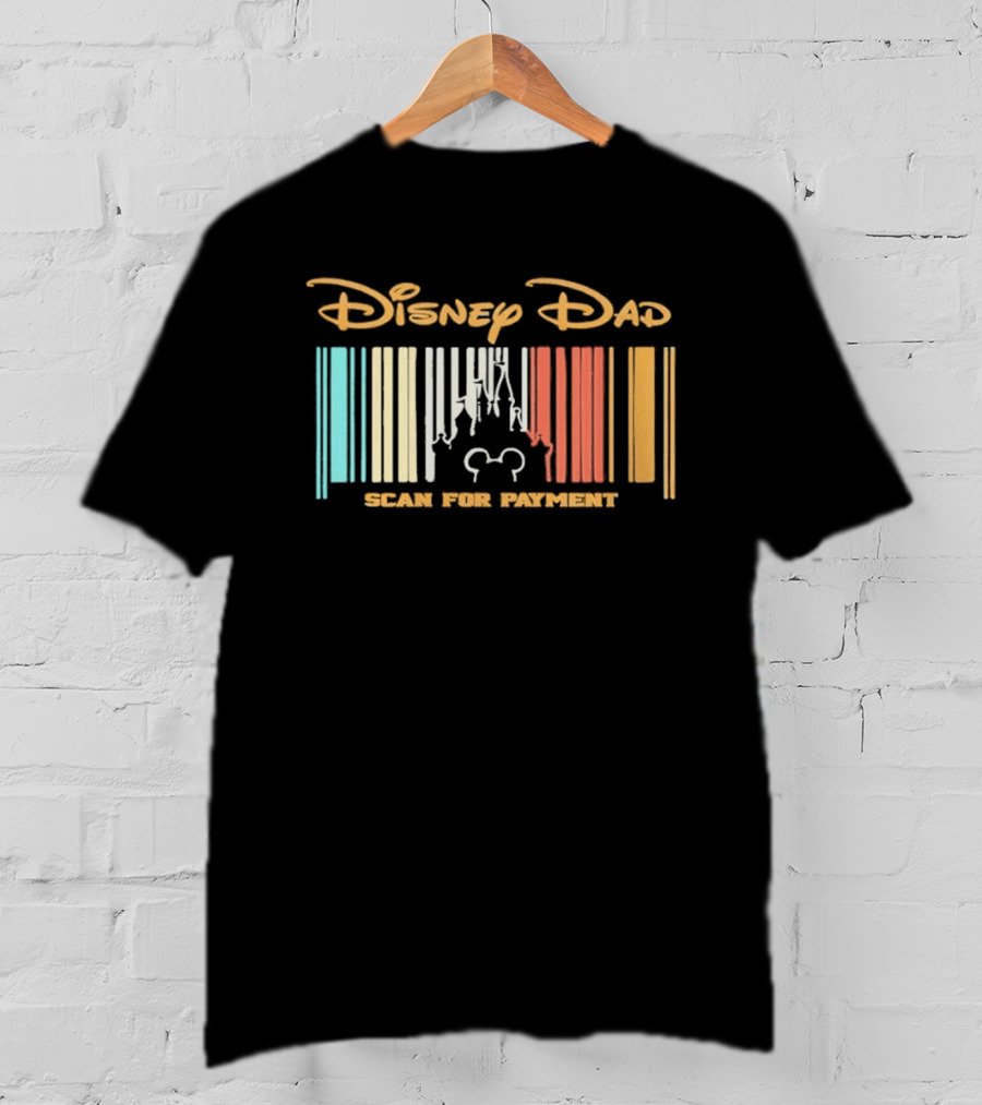 Disney Dad Barcode Castle Scan For Payment Father's Day T-Shirt
