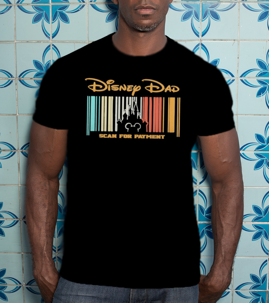 Disney Dad Barcode Castle Scan For Payment Father's Day T-Shirt