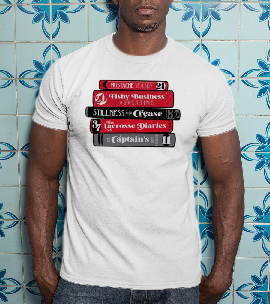 Carolina Hurricanes Hockey Girl Book Club Mustache Season Fishy Business Stillness Crease Lacrosse Diaries Captain's Command T-Shirt