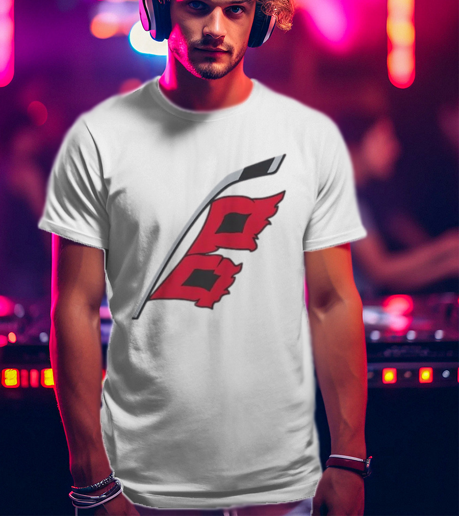 Carolina Hurricanes Red Storm Surge Hockey Stick Flag T-Shirt