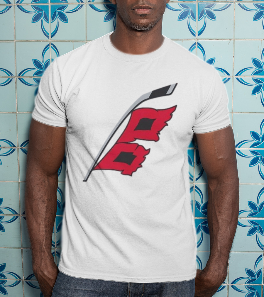 Carolina Hurricanes Red Storm Surge Hockey Stick Flag T-Shirt