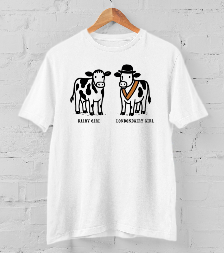 Dairy Girl Vs Londondairy Girl Funny Cow Humor T-Shirt
