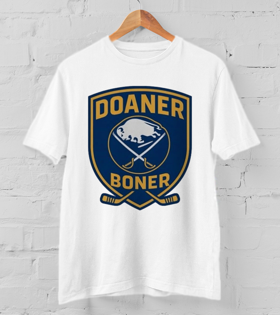 Buffalo Sabres Doaner Boner Logo With Crossed Hockey Sticks T-Shirt
