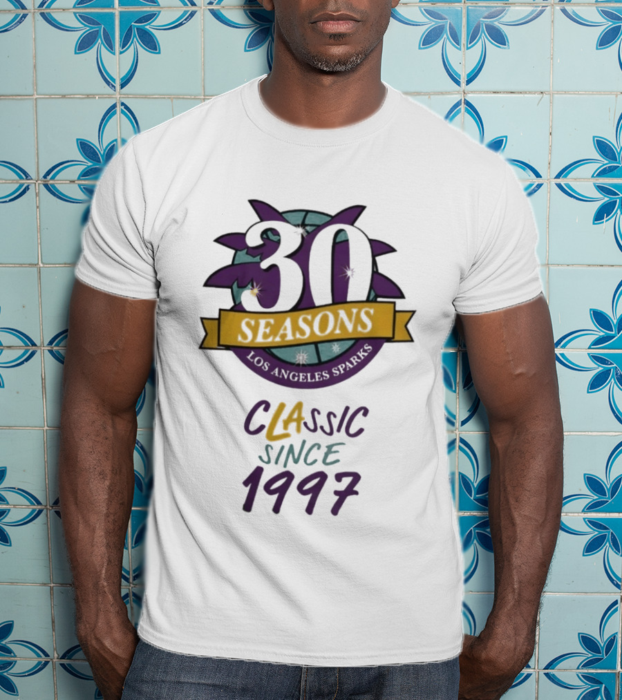 Los Angeles Sparks 30 Seasons Classic Since 1997 Celebration T-Shirt