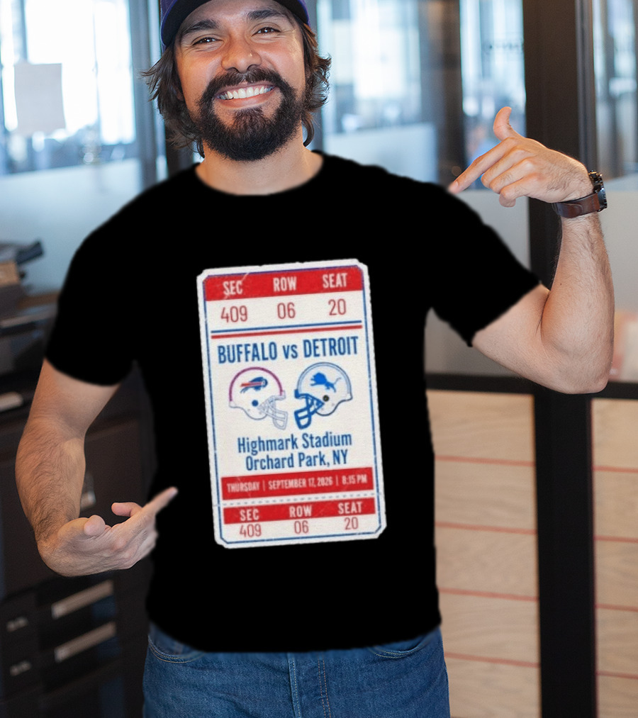 Buffalo Vs Detroit Highmark Stadium Orchard Park NY September 12 2026 Football Match Helmets T-Shirt