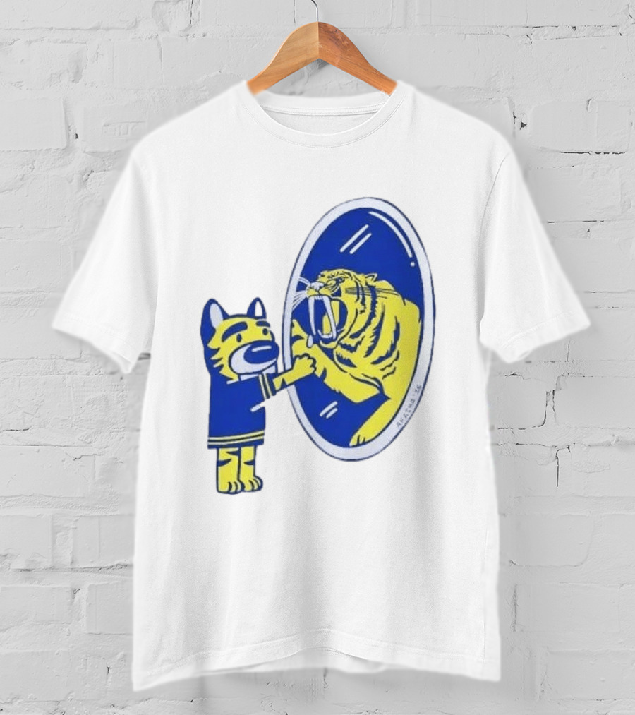 Buffalo Sabres Saber Tooth Tiger Mirror Reflection Comic T-Shirt