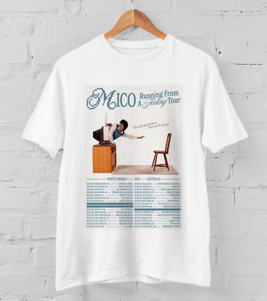 MICO Running From A Feeling Tour 2026 North America Asia Australia Dates T-Shirt