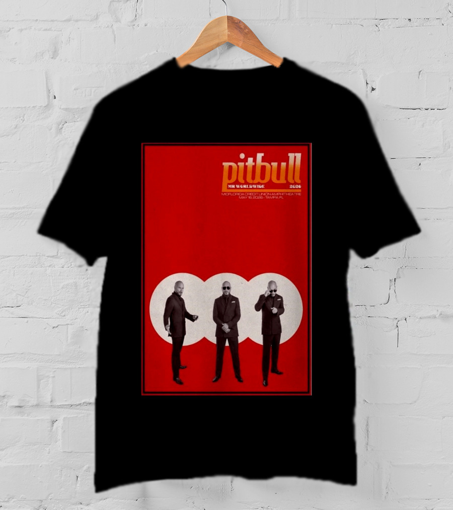 Pitbull Mr. Worldwide 2026 MidFlorida Credit Union Amphitheatre May 16 Tampa FL T-Shirt