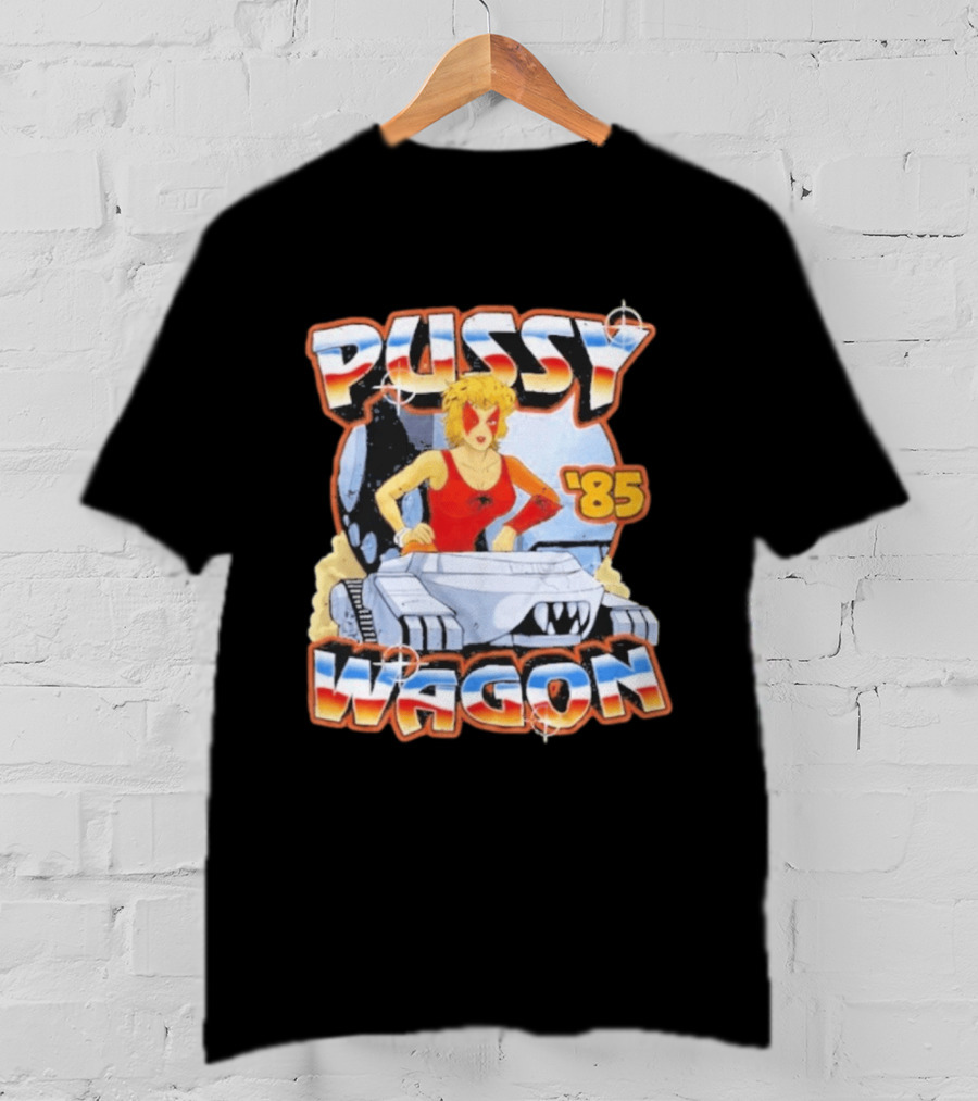 Pussy Wagon 85 Retro Car Girl Tank Cartoon T-Shirt
