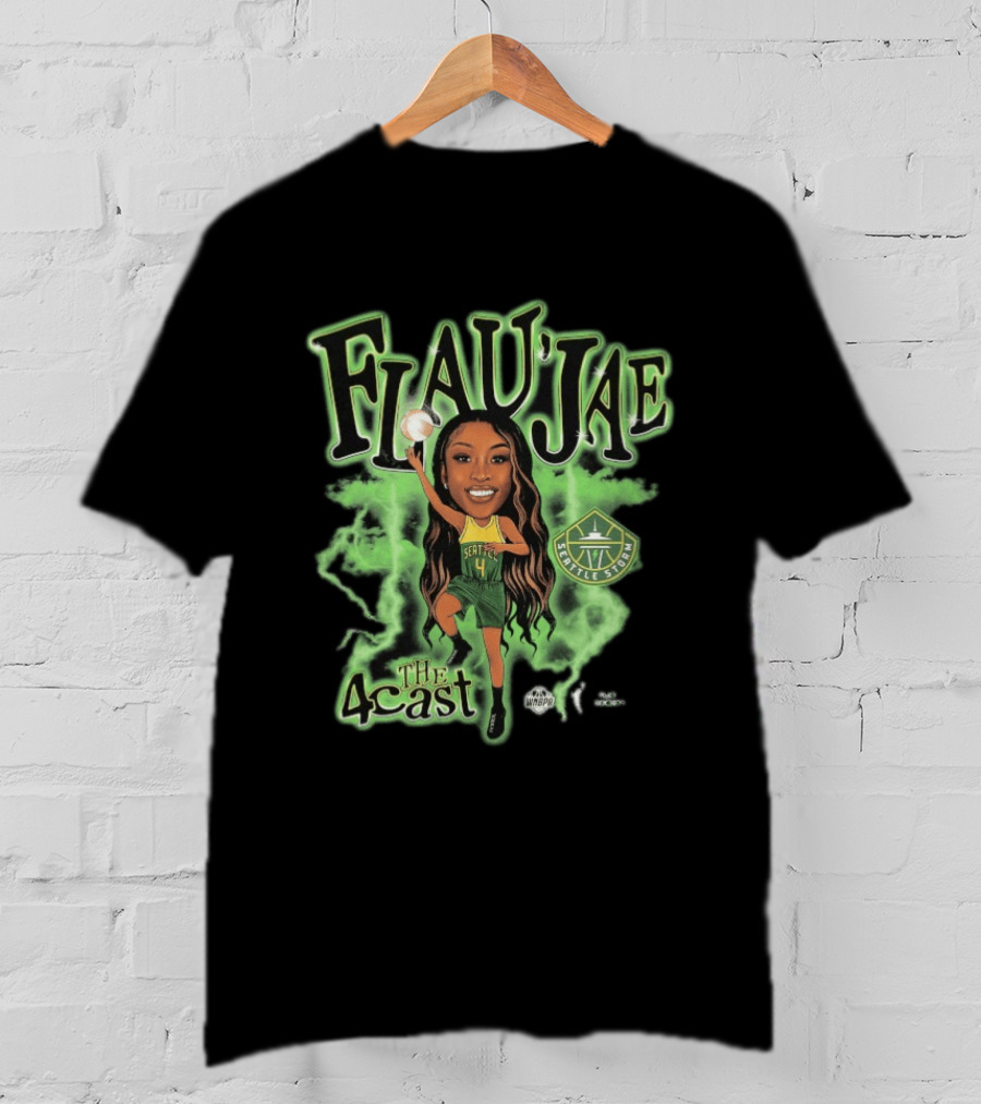 Seattle Storm Flau'jae Johnson The 4Cast Team Playa Society T-Shirt