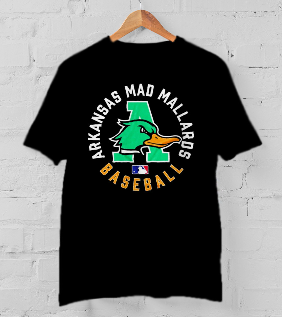 Arkansas Mad Mallards Baseball Team Logo With Iconic Duck And MLB T-Shirt