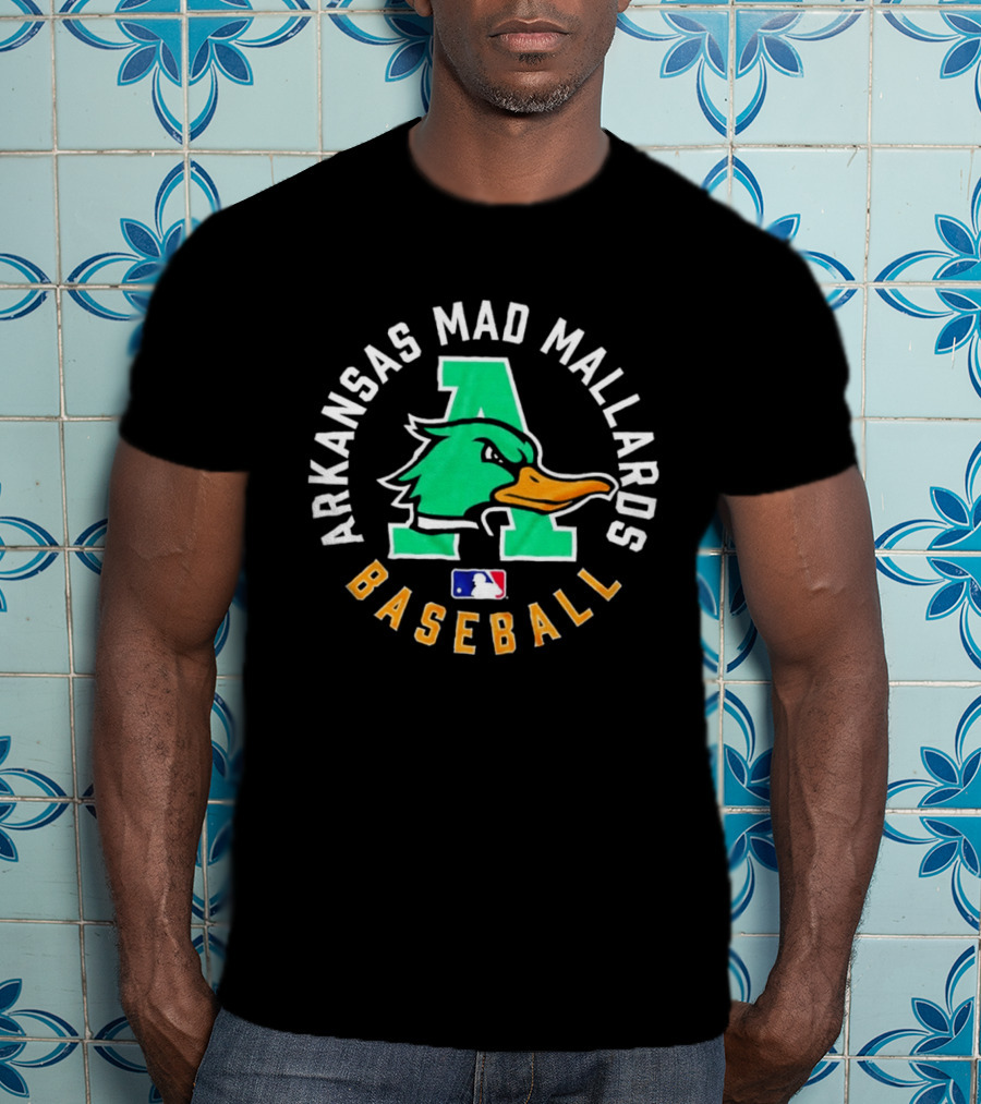 Arkansas Mad Mallards Baseball Team Logo With Iconic Duck And MLB T-Shirt