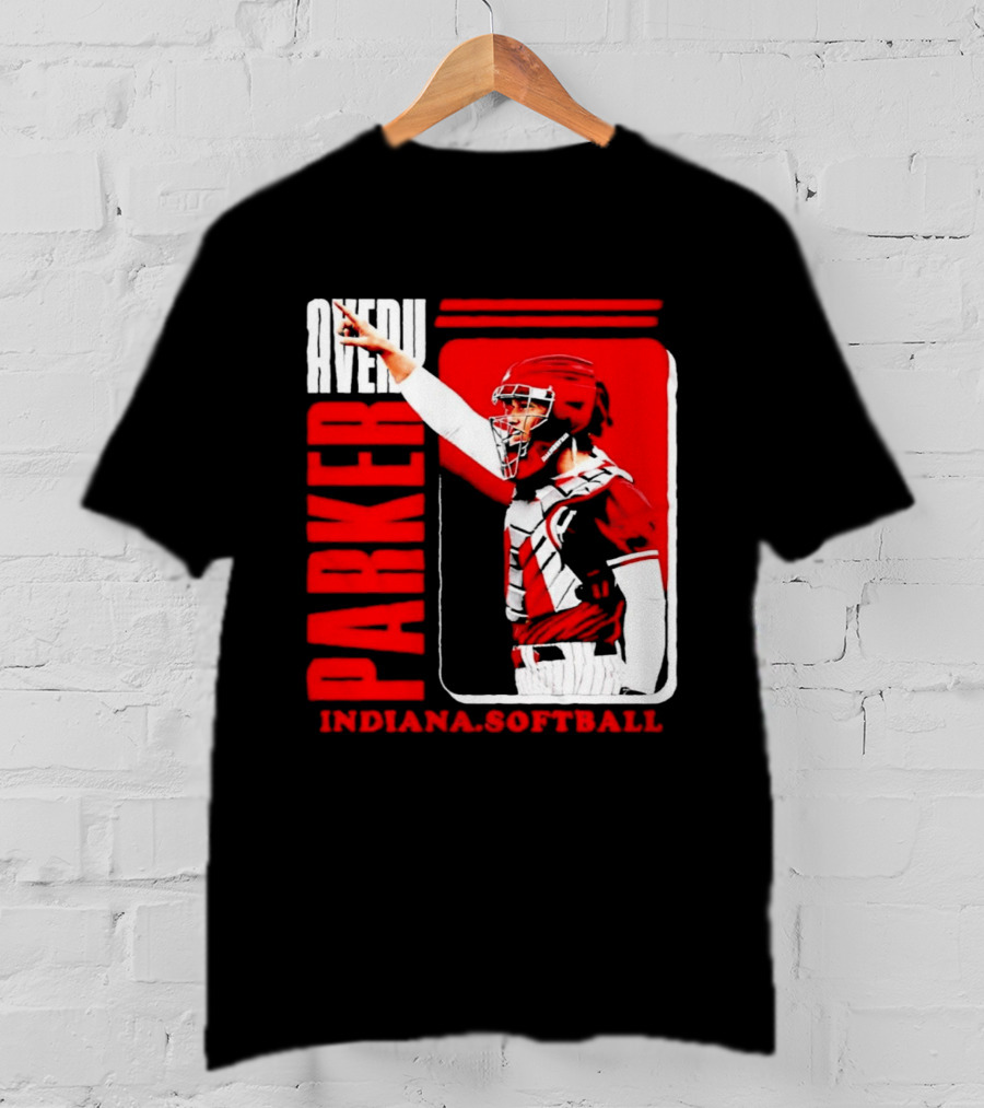 Avery Parker Indiana Softball Catcher Player Red And White Uniform T-Shirt