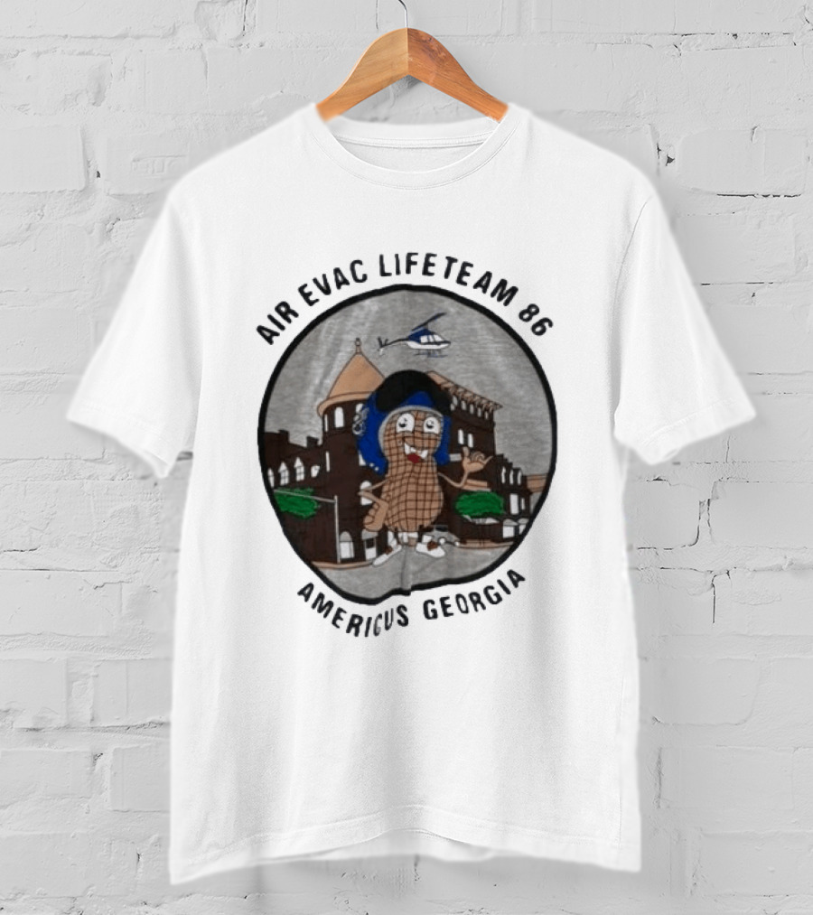 Air Evac Lifeteam 86 Americus Georgia Helicopter Peanut T-Shirt