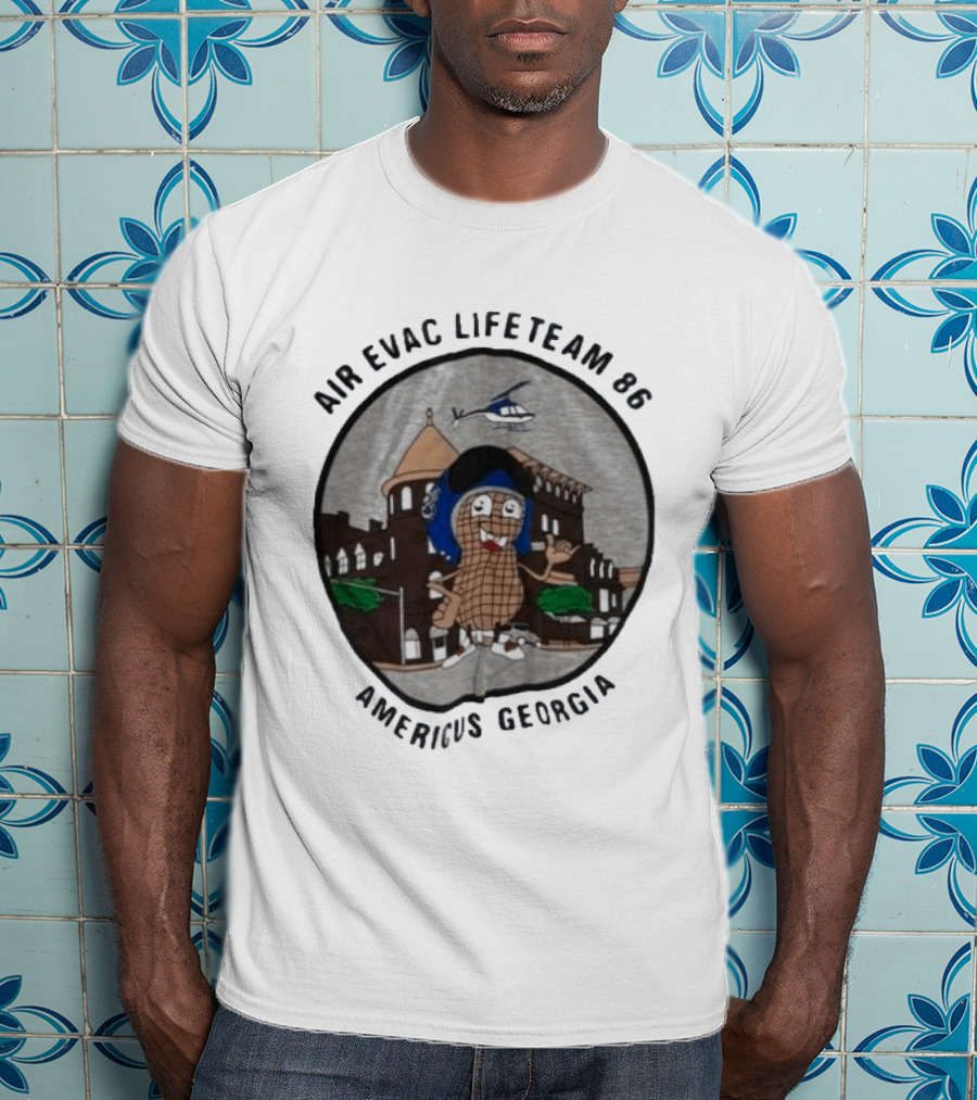 Air Evac Lifeteam 86 Americus Georgia Helicopter Peanut T-Shirt