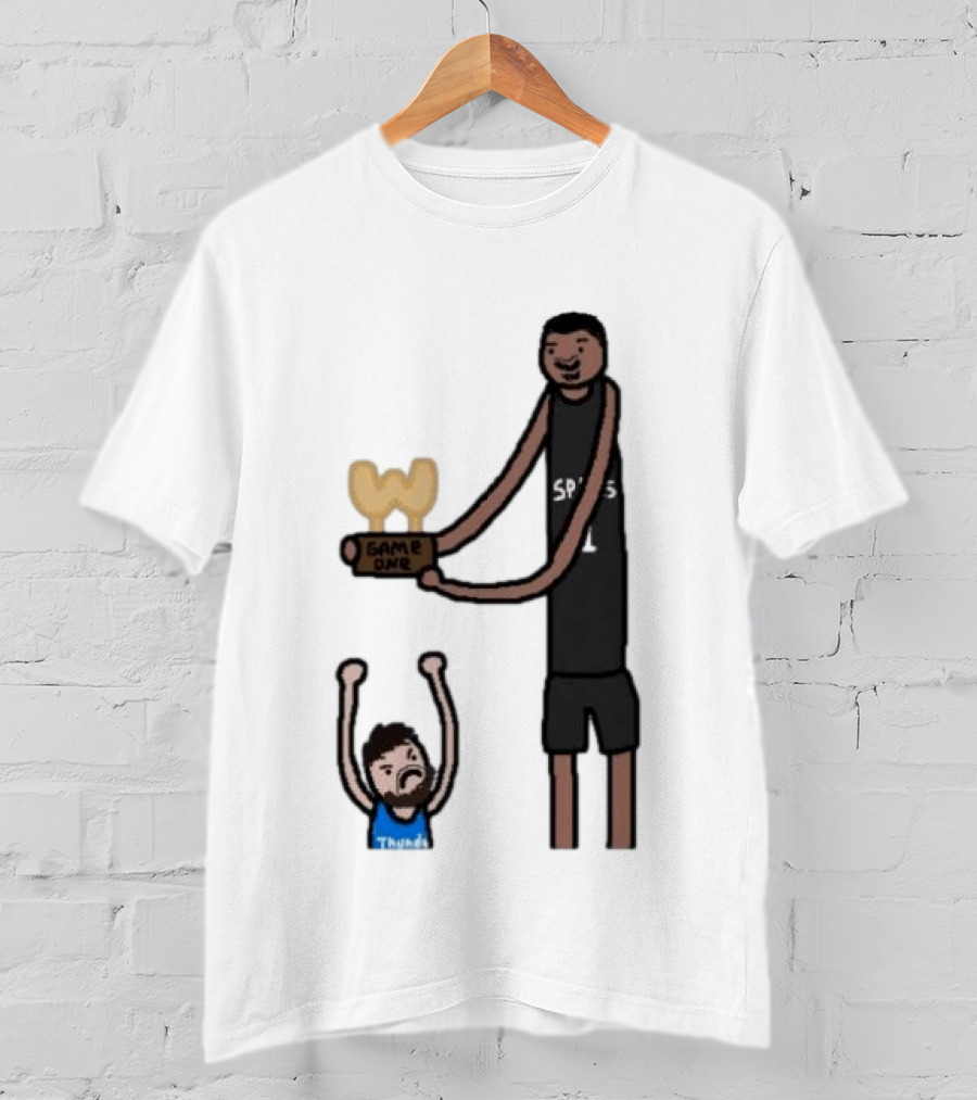 Spurs Victor Wembanyama Game One Vs Thunder Basketball Cartoon T-Shirt