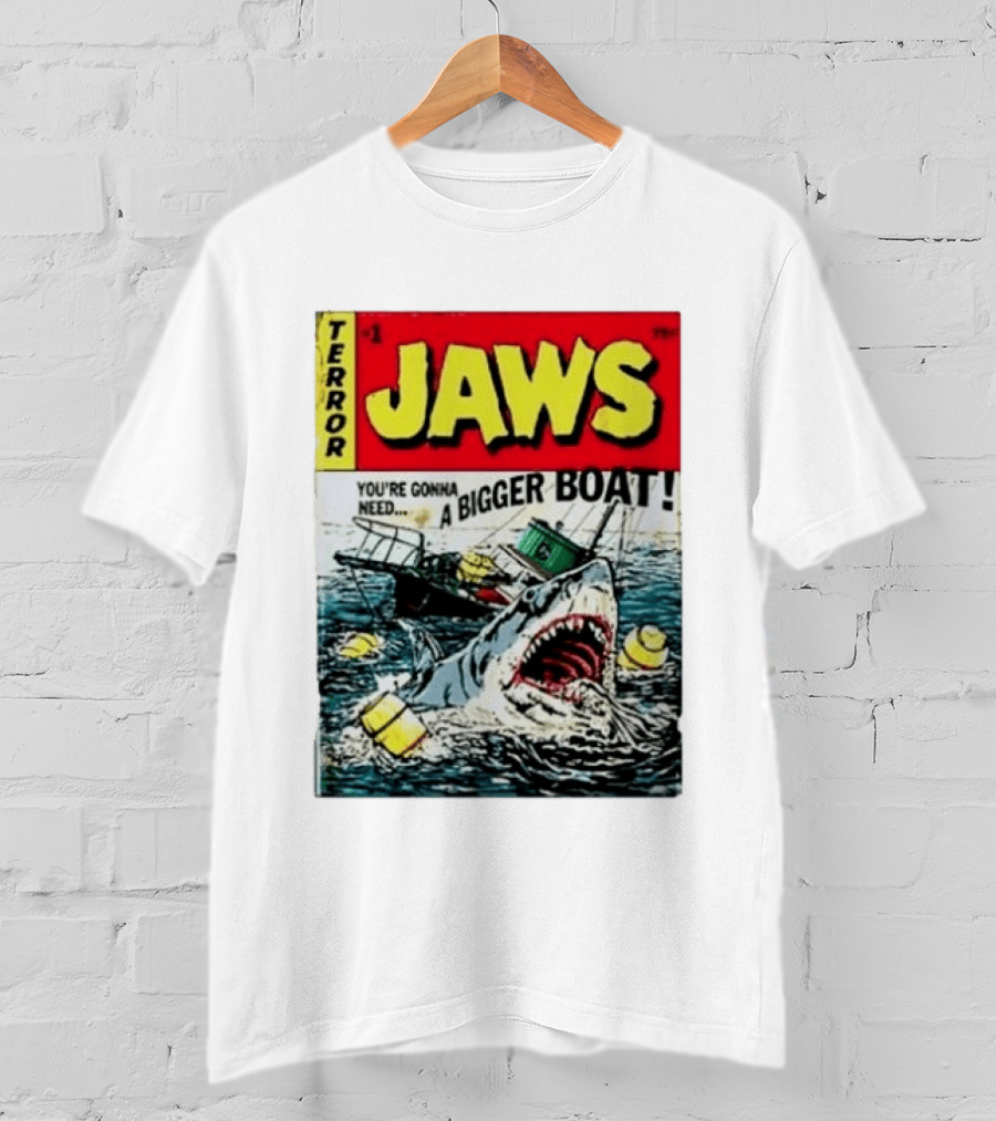 Terror Jaws Comic Cover You're Gonna Need A Bigger Boat T-Shirt