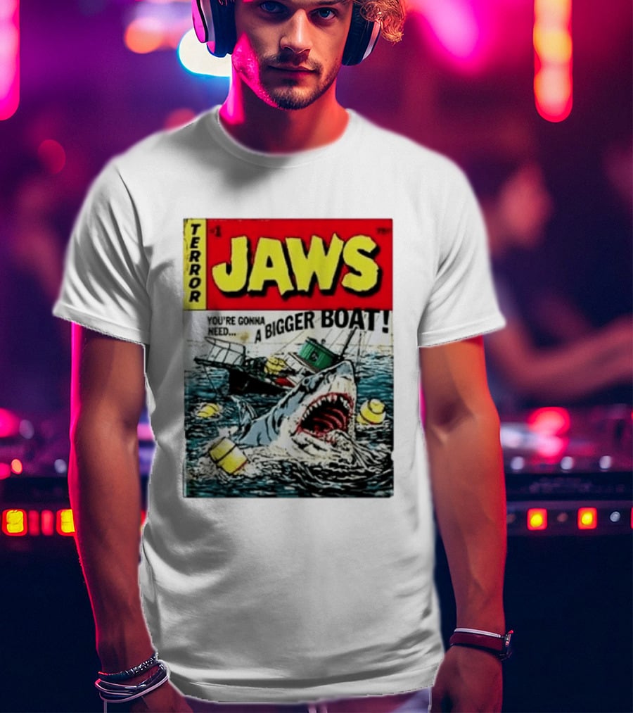 Terror Jaws Comic Cover You're Gonna Need A Bigger Boat T-Shirt