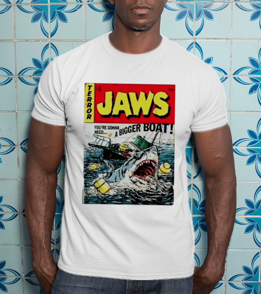 Terror Jaws Comic Cover You're Gonna Need A Bigger Boat T-Shirt