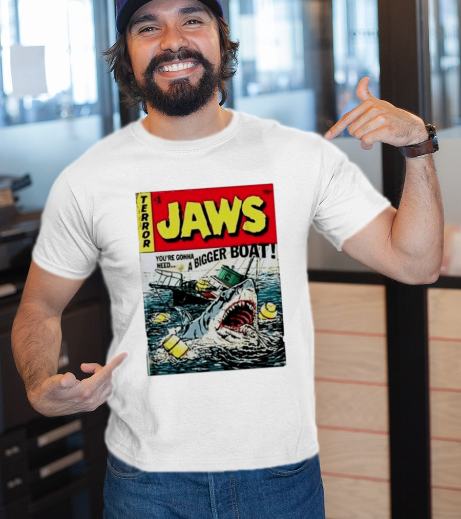 Terror Jaws Comic Cover You're Gonna Need A Bigger Boat T-Shirt