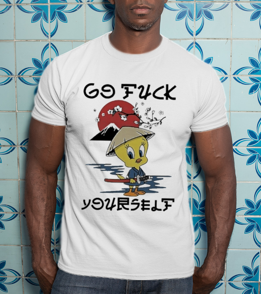 Looney Tunes Tweety Bird Samurai Go Fuck Yourself T-Shirt
