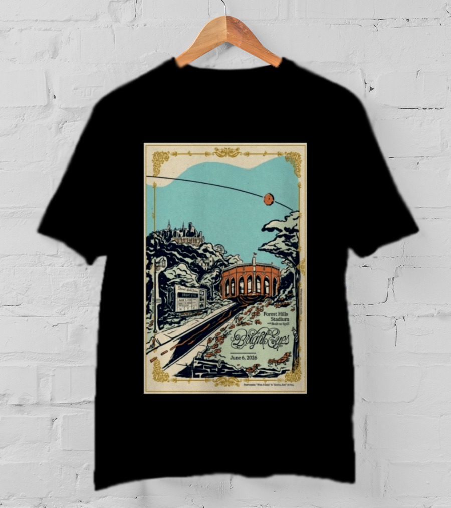 Bright Eyes Tour Forest Hills Stadium Queens June 06 2026 Built To Spill Art Deco T-Shirt