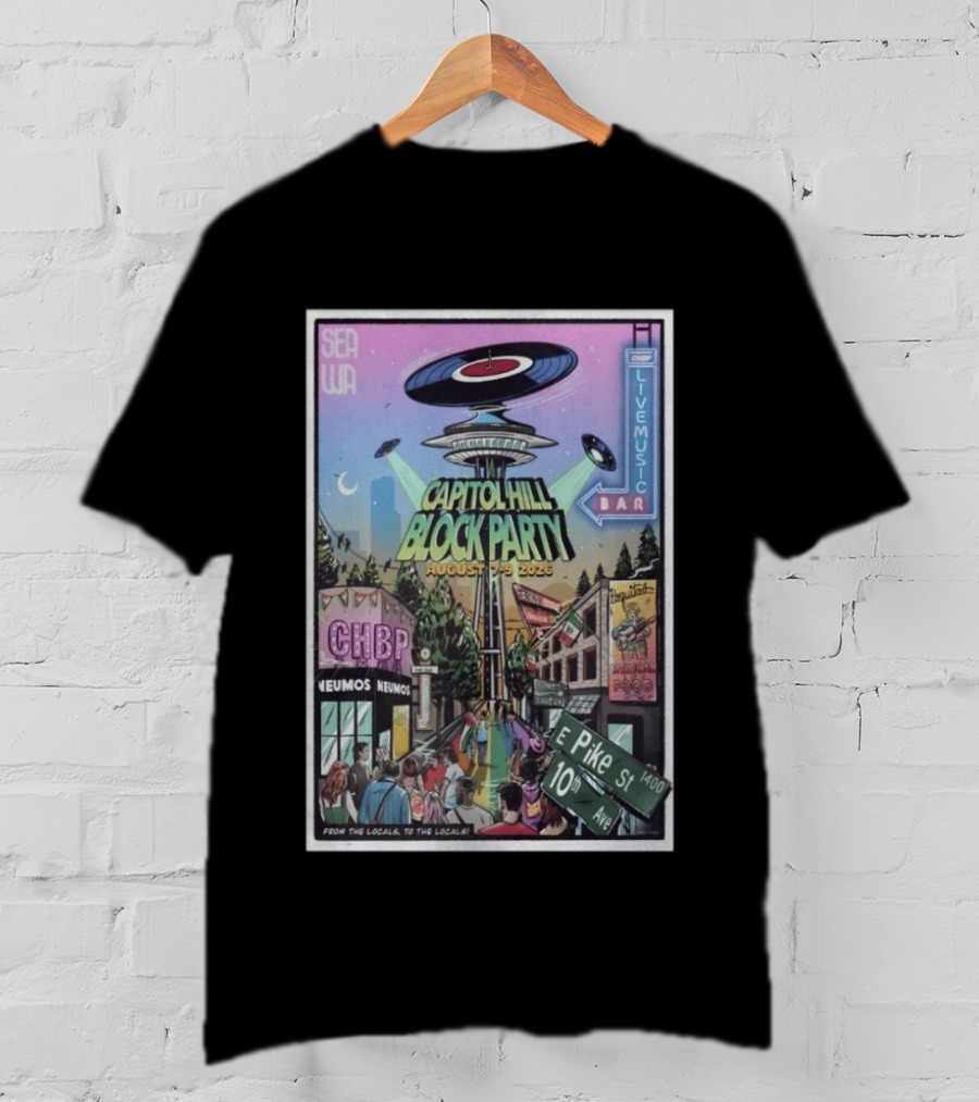Capitol Hill Block Party 2026 Seattle Live Music August 5 9 T-Shirt