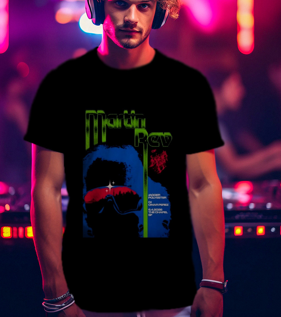 Martin Rev Suicide 6 4 2026 The Chapel SF Jagger Polyester DJ Omar Perez T-Shirt