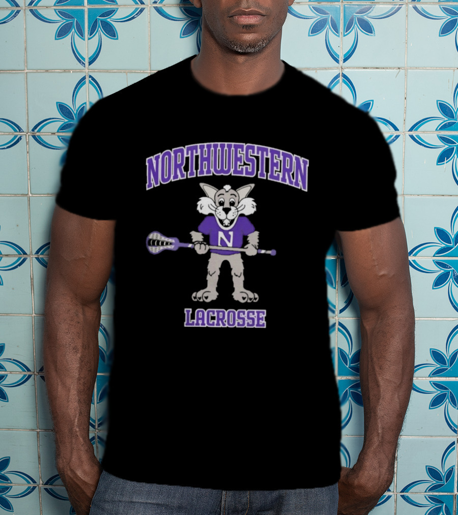 Northwestern Wildcats Willie Mascot Lacrosse T-Shirt