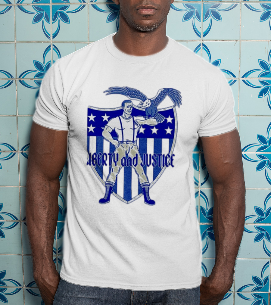 Liberty And Justice Eagle Shield Patriotic T-Shirt