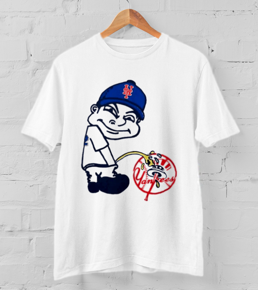 New York Mets Fans Rivalry Yankees Humorous Cartoon T-Shirt
