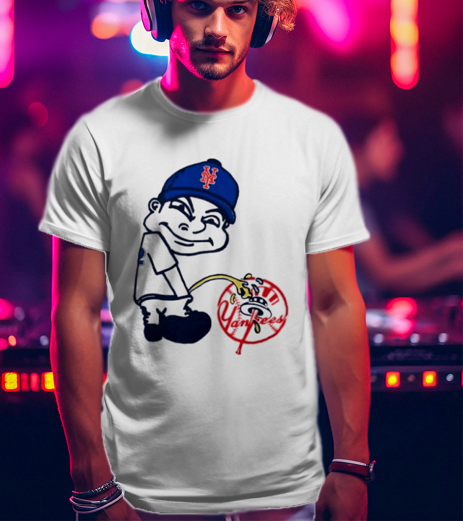 New York Mets Fans Rivalry Yankees Humorous Cartoon T-Shirt