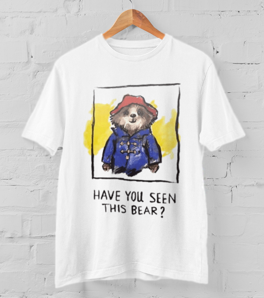 Have You Seen This Bear Missing Paddington Red Hat Blue Coat T-Shirt