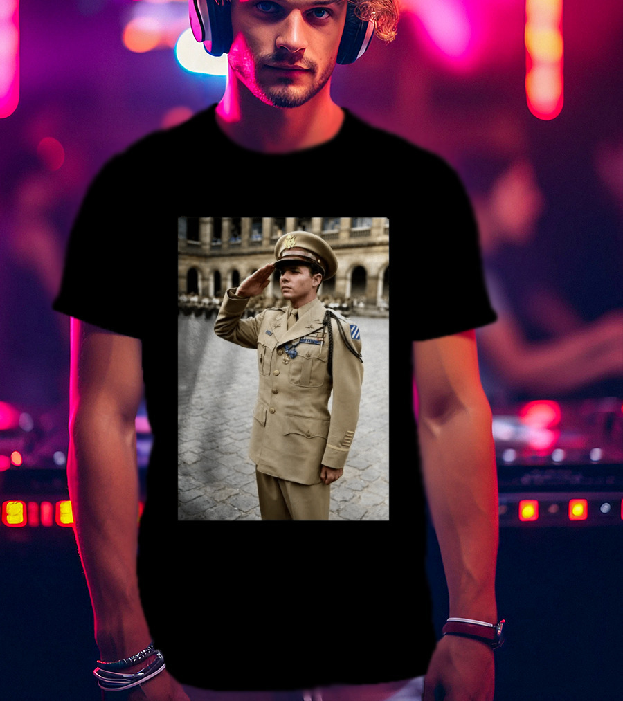 Audie Murphy The Boy Who Wouldn't Die May 28 1971 Plane Crash Hero 45 T-Shirt
