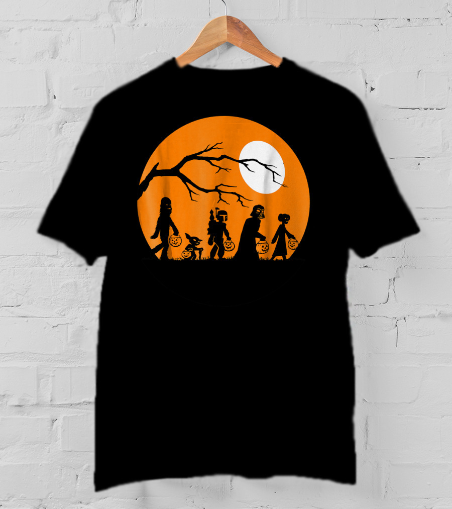 Shop Halloween Online Trick Or Treat Sci-Fi Silhouettes Moon T-Shirt