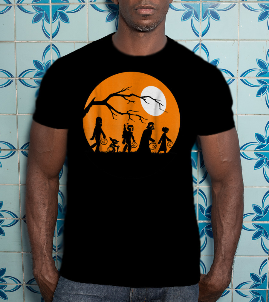 Shop Halloween Online Trick Or Treat Sci-Fi Silhouettes Moon T-Shirt