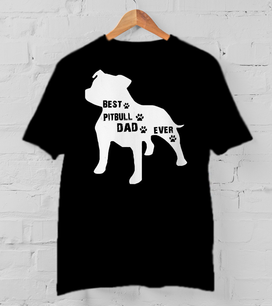 Best Pitbull Dog Dad Ever Paw Prints T-Shirt