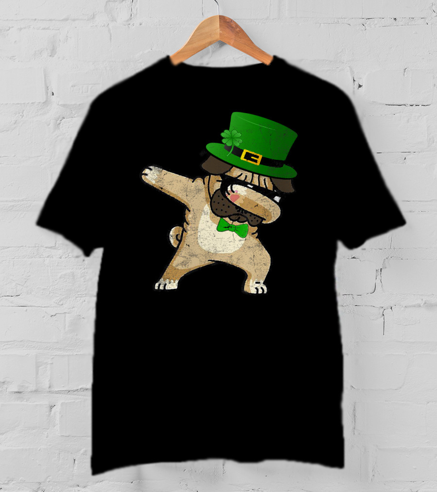 Dabbing Pug With Green Hat For St. Patrick's Day T-Shirt