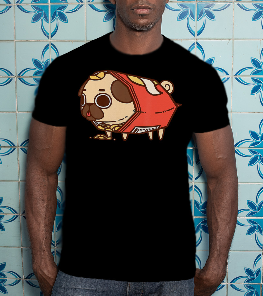 Puglie Dog In Chips Bag Funny Pug Love Food Birthday T-Shirt