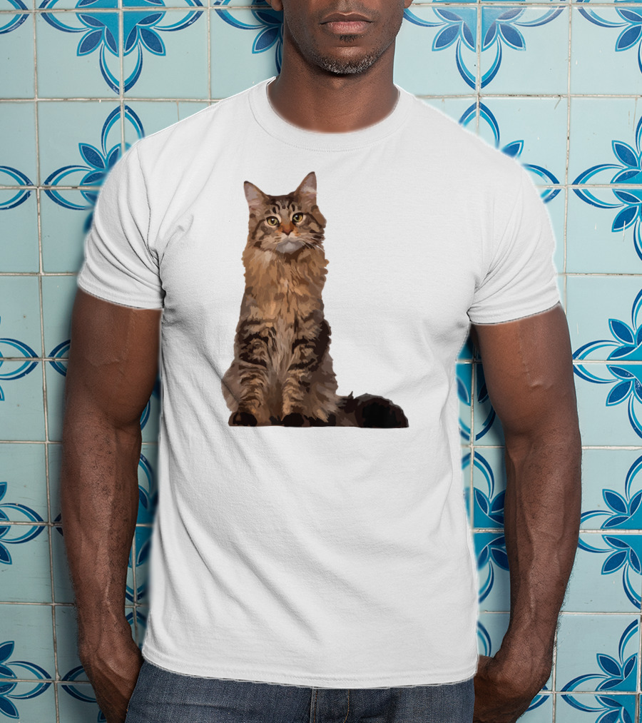 Maine Coon Cat Maine Coon Body Realistic Feline T-Shirt